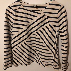 Asymmetrical Striped Long Sleeve J Crew Top